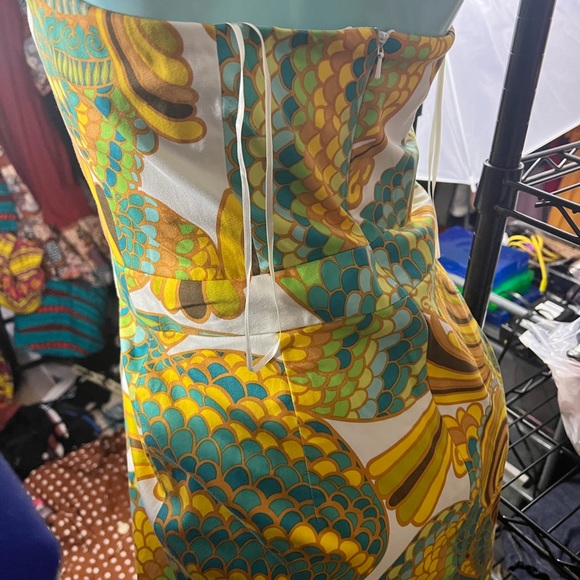 🔥TRINA TURK worn once GEO MOD COTTON DRESS SLEEVELESS BOHO SIZE 8 RETAIL $150 - Picture 10 of 13